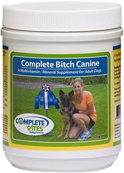 Complete Bitch Canine - Prenatal Supplement for Medium and Large Dogs. A Must for Your whelping Supplies. 47 nutrients-Providing The Best Dog Vitamins on The Market! 315 Grams