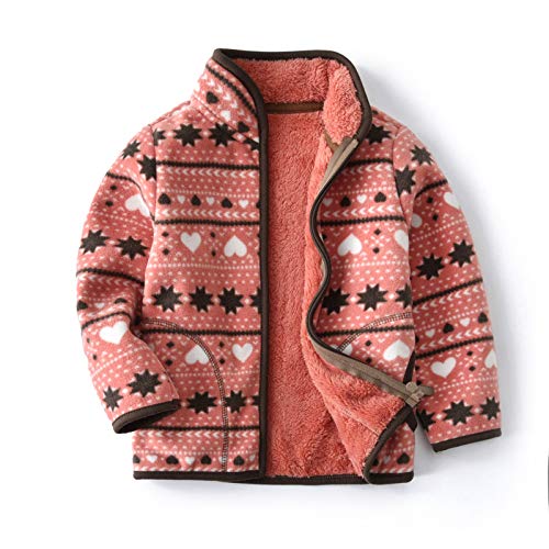 HOUADDY Toddler Kids Polar Fleece Warm Jacket Baby Boys Girls Autumn Winter Zip-up Lightweight Long Sleeve Jacket,2,100cm