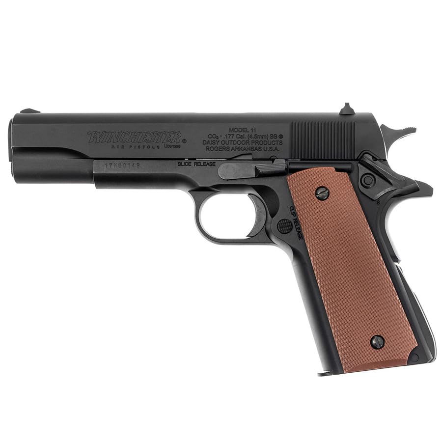 Winchester Model 11 blowback CO2 (4,5mm) | Pack Daisy Pistola de balines (balines de Acero). Arma de Aire comprimido de Co2 y Bolas BB´s, Calibre 4,5mm