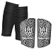Keeperking Schienbeinschoner Fußball für Erwachsene Jugend Kinder Fussball Socken Shin Guard Herren Jungen Mädchen Fußball mit Gepolsterter Knöchelschutz Ausrüstung (S, Schwarz)