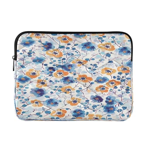 Funda para portátil 13-14 pulgadas con flores acuarela naranja