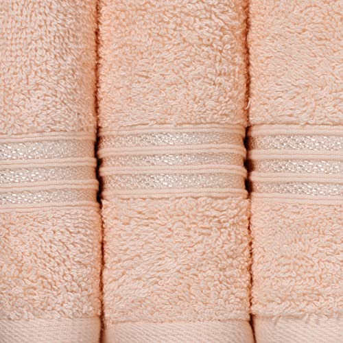 Superior Face Towel Set, Egyptian Cotton, Peach, 10-Piece, 33x35.6x5.0999999999999996 cm - Image 3