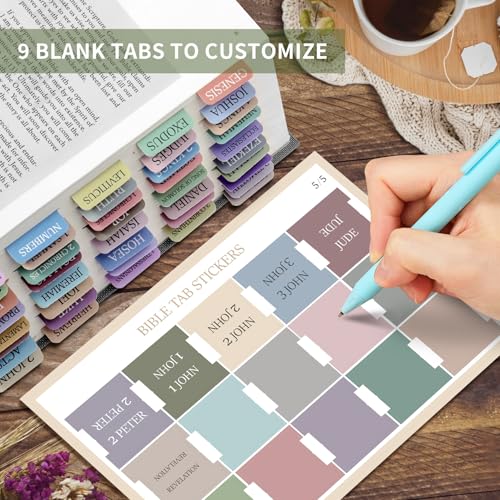 Image of Taja Bible Tabs, 75 Large Print Index Tabs for Women & Men