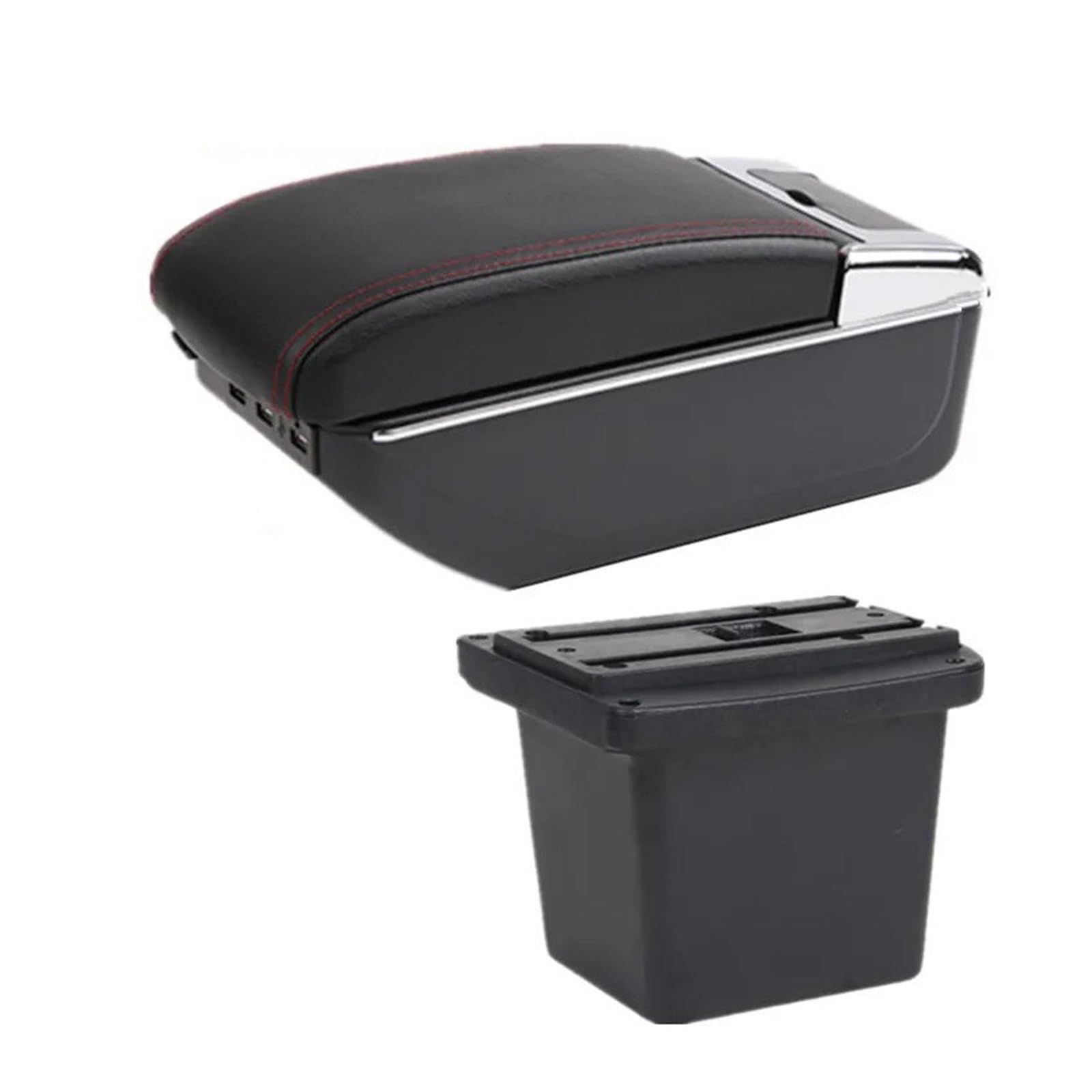 GBGWRMRYX Center Armrest Box For Hyundai For Elantra For Touring For I30 For FD I30cw 2007-2011 Car Armrest Box Storage Box Retrofit Accessories Arm Rest(D red line 7USB)