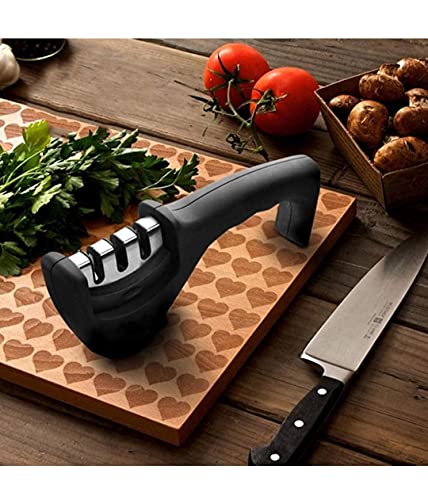 SK RAYAN Knife Sharpener Manual for Sharpening Dull Stainless Steel,Ceramic Knife and Steel Knives for 3 Stage Kitchen Sharpening Tool
