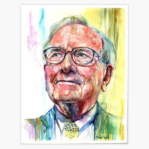 Warren Buffett portrait Bumper Sticker Vinyl Decal 5"