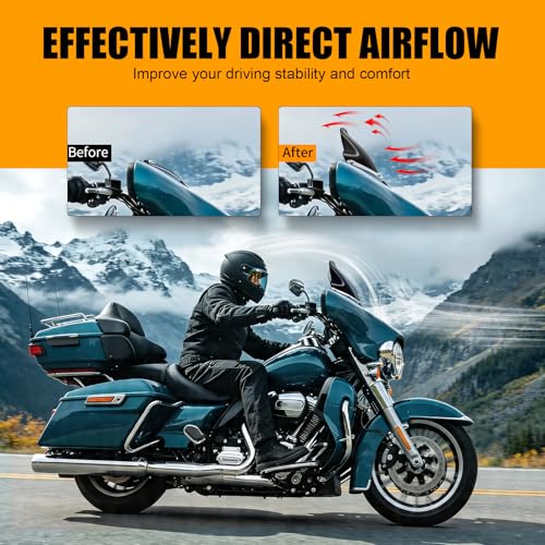 Image of JMTBNO Black 7 inch Motorcycle Wave Windshield Windscreen Compatible for 2014-2024 Harley Davidson Touring Street Glide /Electra Glide /Ultra Limited /Tri Glide FLHT FLHX FLHXS FLHTK