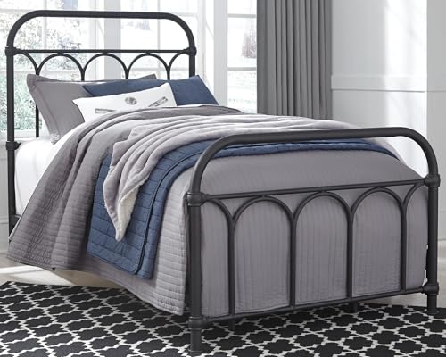 Signature Design by Ashley Nashburg Twin Metal Bed with Headboard, Black - image 2