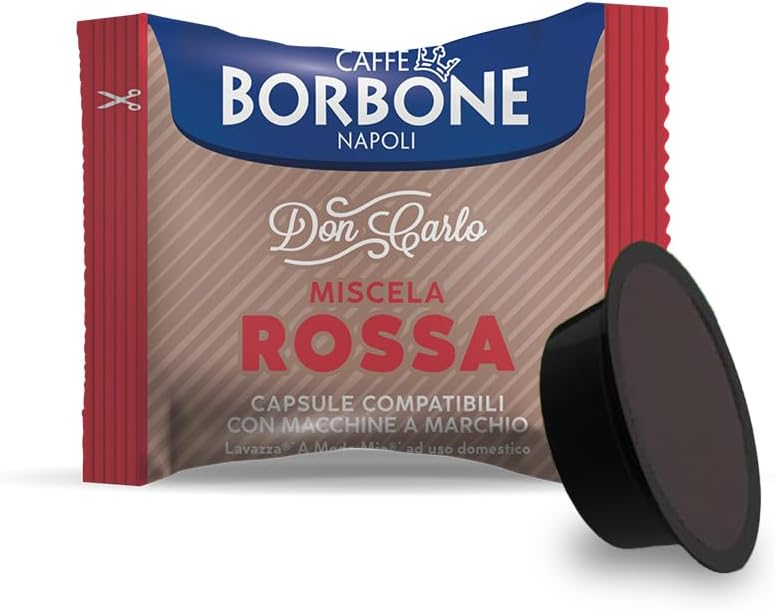 Caffè Borbone Don Carlo, Miscela Rossa - 100 Capsule - Compatibili con le Macchine ad uso domestico Lavazza* A Modo Mio*