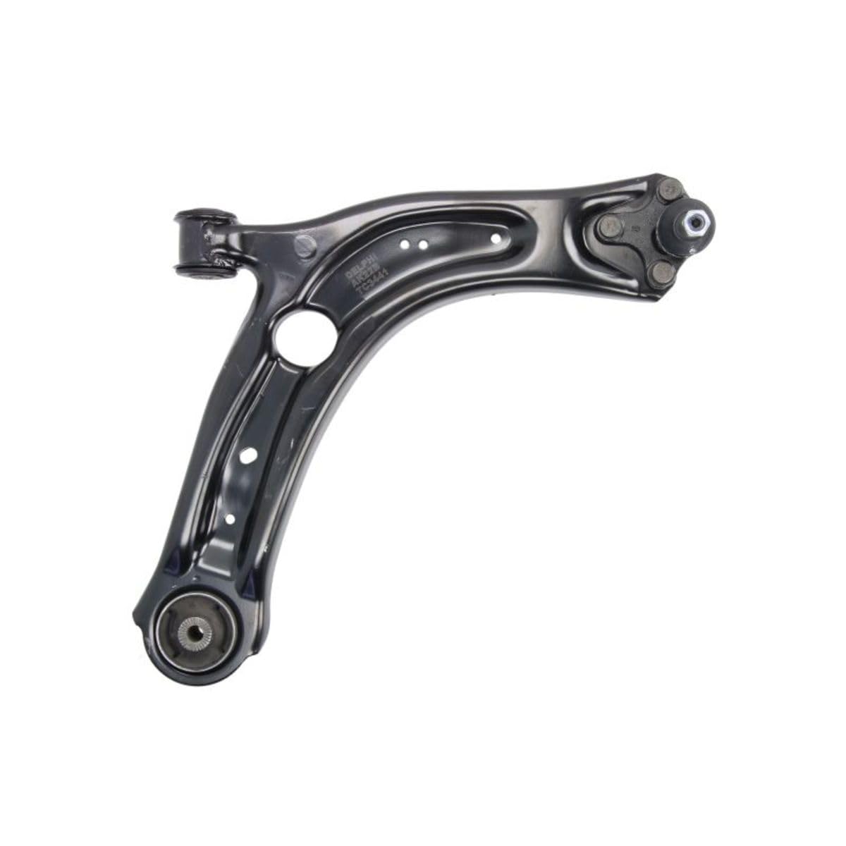 DELPHI Barra oscilante de suspensión de ruedas Delantero, derecha Brazo oscilante transversal 3Q0407152E 3Q0407154B TC3441 Compatible con VW Passat B8 Variant 3G5, CB5 Touran 5T1 Tiguan II AD1, AX1