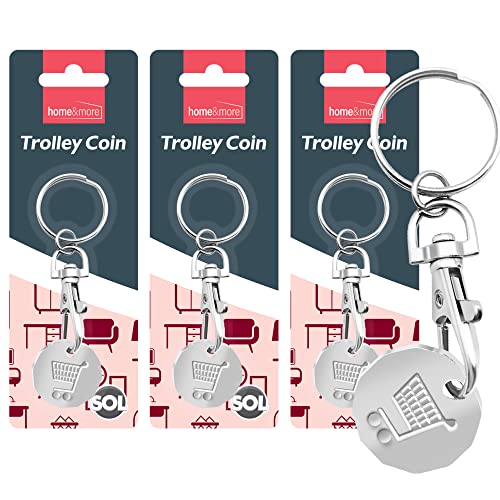 SOL 4pk Trolley and Locker Coin UK Pound Keyring for Shopping Carts Gym Storage Durable Metal Clip for Easy Access Everyday Use Travel Work Household Convenience and Practical Carry