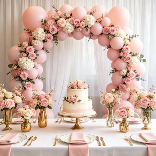 Image of 108Pcs Double Stuffed Peach Balloon Garland Arch Kit