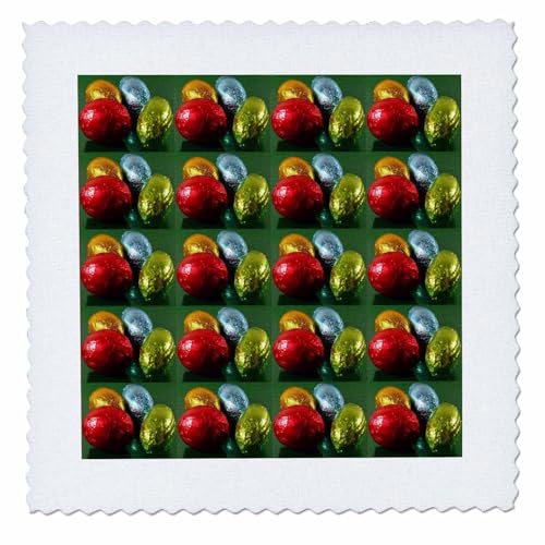 6x6 inch Quilt Square - Chocolate Eggs Pattern Easter