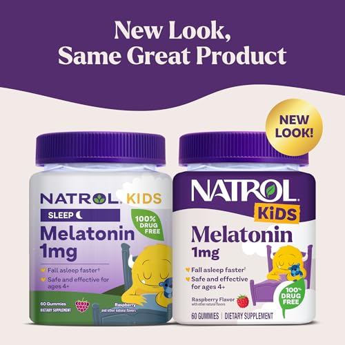 Natrol Kids Melatonin Gummies 1mg, for Restful Sleep, 60 Raspberry Gummies - image 2