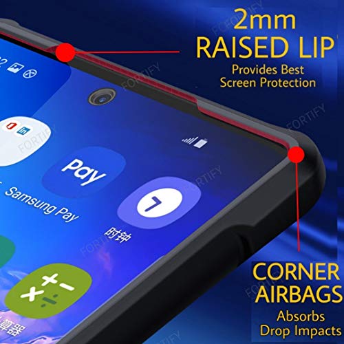 Image of RIGGEAR Fortify XUNDD Transparent Hybrid Hard PC Back TPU Bumper Impact Resistant MIL-STD 810G Drop Tested Case /Cover for Samsung Galaxy Note 10+ / Note 10 Plus - Black