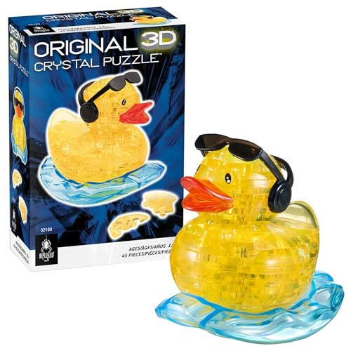 BePuzzled Yellow Rock'n Duck Standard Original 3D Crystal Puzzle, Perfect for Puzzlers Ages 12 and Up, Challenging to Complete and Beautiful to...