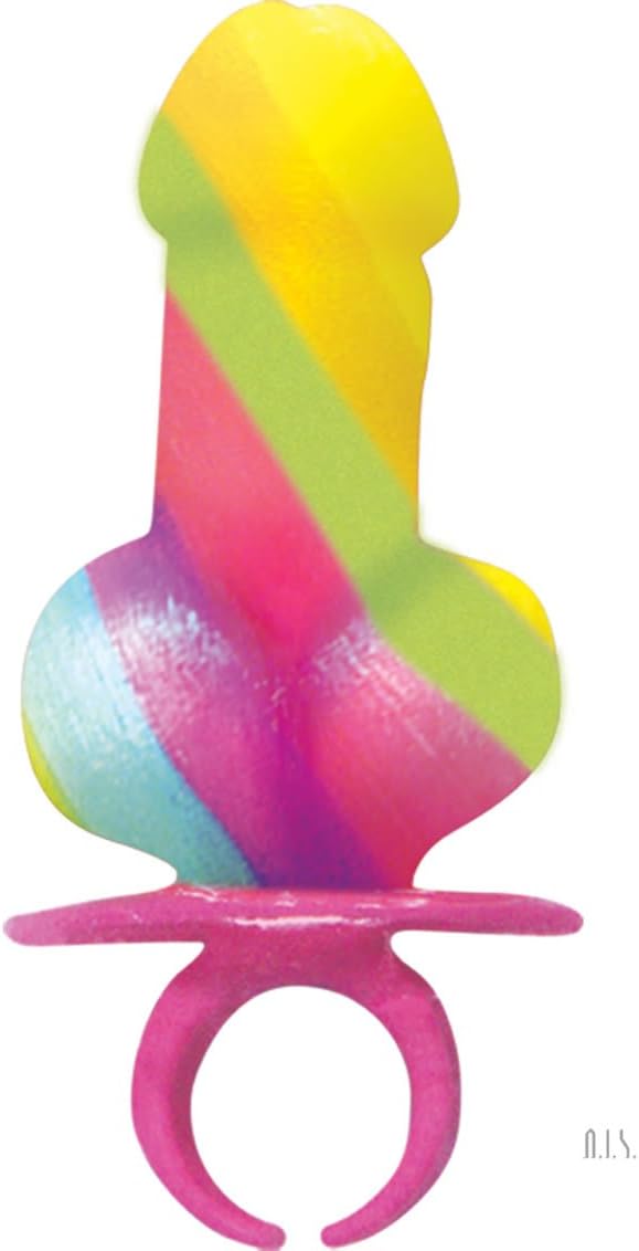 Hott Products Rainbow Ring Cock Pop Wall Mount Display, 12 Count