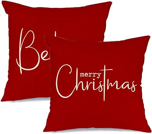 Miniatura 7 de RABUSOFA Juego de 2 fundas de almohada de Navidad de 12 x 20 pulgadas, fundas de almohada decorativas de Navidad lumbares, fundas de cojín lumbar