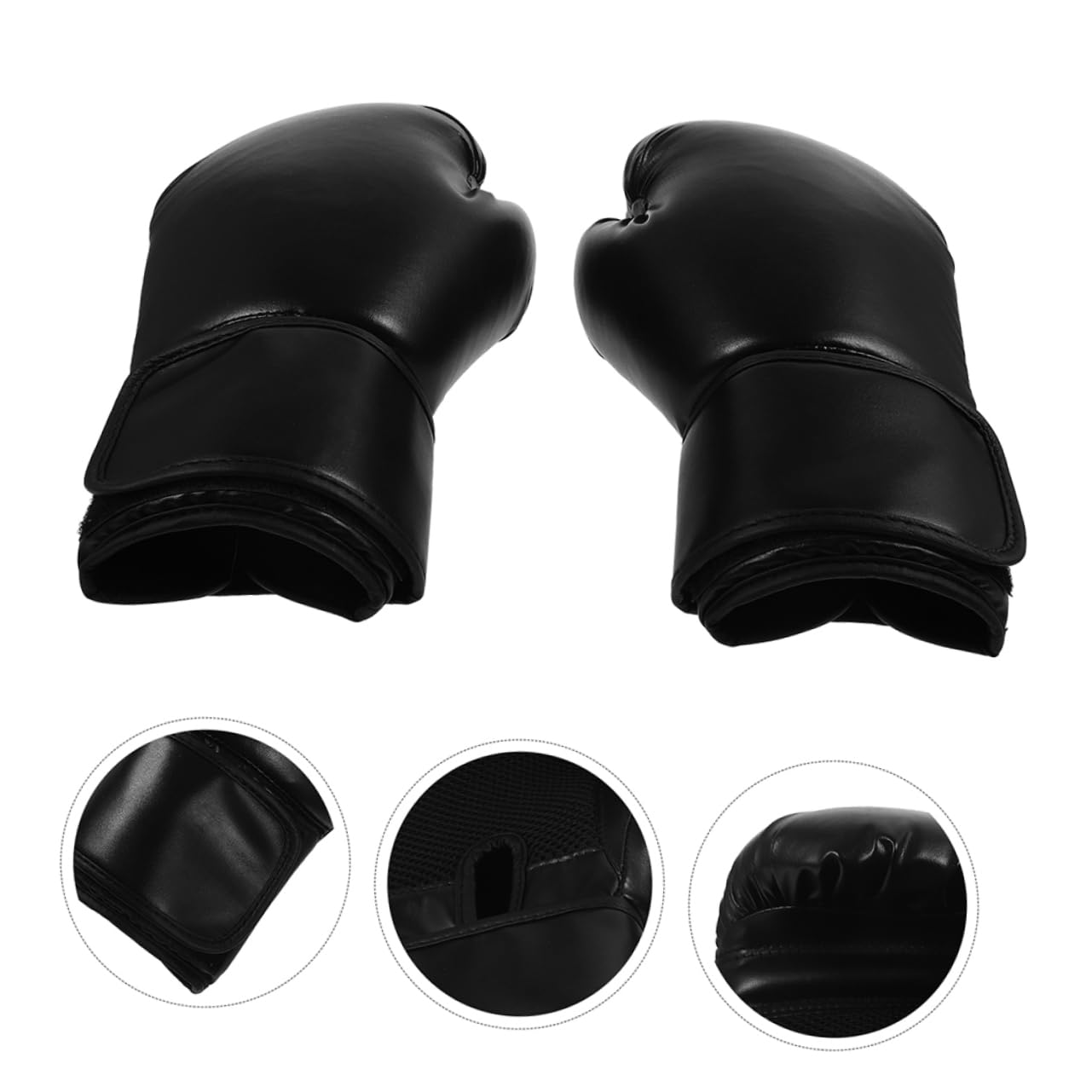Toyvian Guanti da Boxe da Donna in Pu Nero, Progettati per Allenamento e Taekwondo, Funzione Antiscivolo e Posizione Naturale della Mano