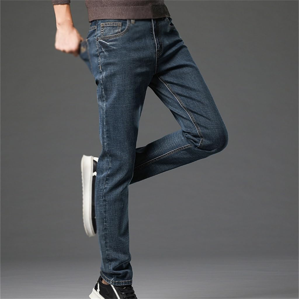 [ABONEX] ジーンズ メンズ フィット コットン ユース メンズ スリム ストレート ストレッチ ノスタルジック ジーンズ コ