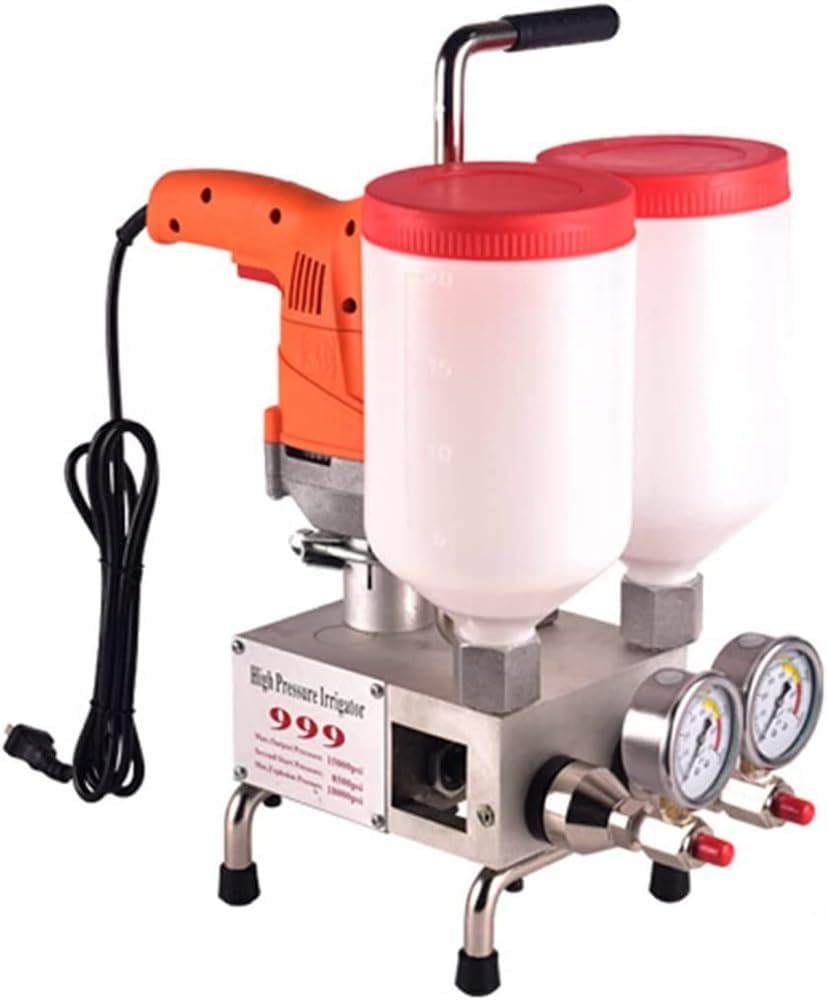 High Pressure Grouting Machine, Grout Injecting Pump, 1100W Polyammonium/Epoxy Resin Grouting Machine Grouting Injection Pump (Color : Orange)