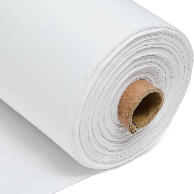 CQL Calico Fabric – 155GSM Cotton Material for Quilting, Embroidery, Upholstery, Dressmaking, Pattern Cutting, Costume & Clothes Textiles(White, 50 Metre)