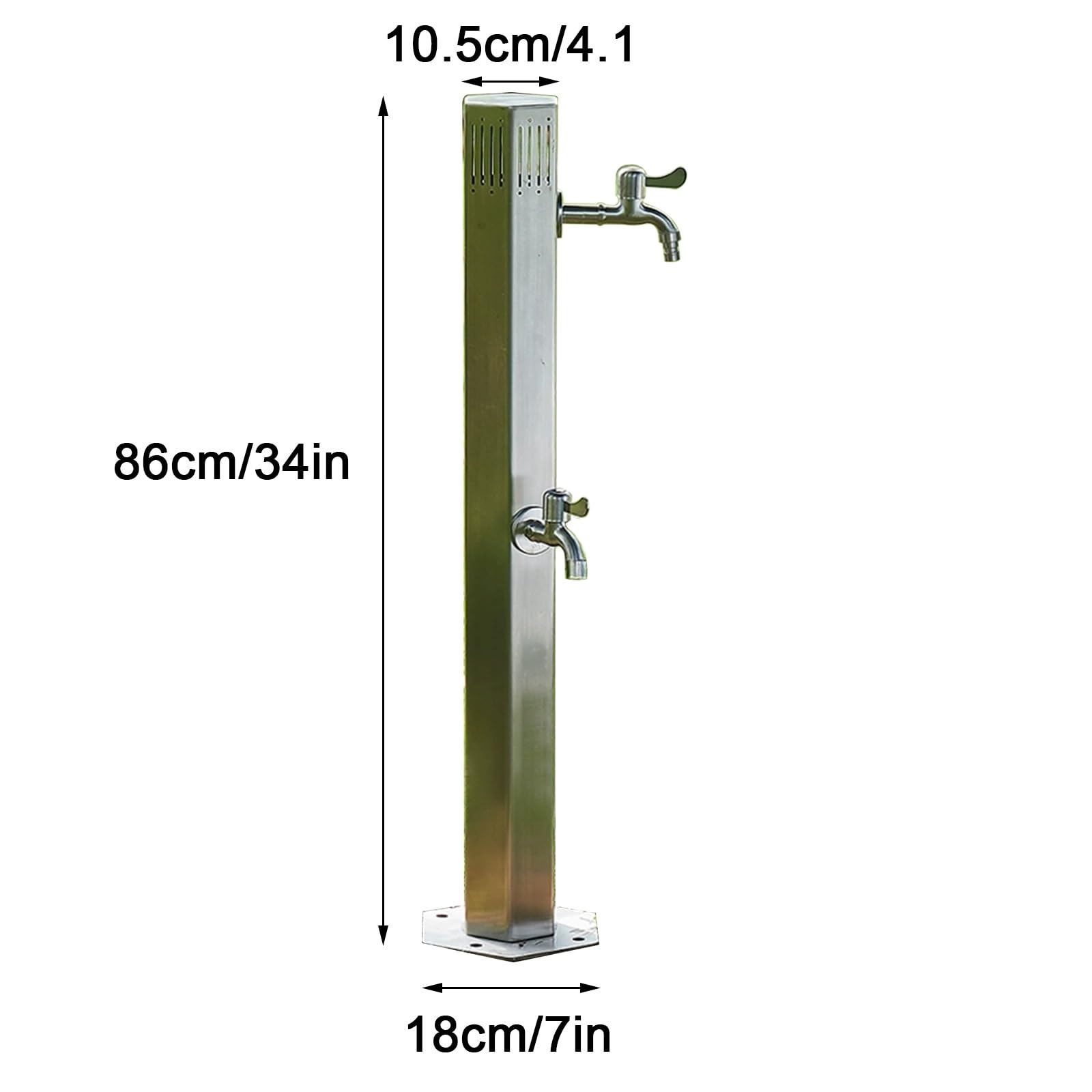 Fuente Jardin Cascada, Grifo Lavadora Doble, Salidas Dobles de Agua Alta y Baja con 2 Grifos, Apto para Riego