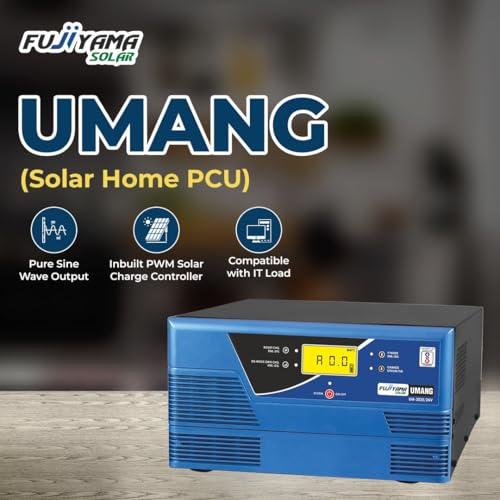 Image of Fujiyama Umang 2200VA /24 Solar Inverter | inbuilt PWM Solar Charge Controller | Pure Sine Wave | 36-Month Warranty | Hybrid, Smart Mode, LCD Display | for Home, Office & Shop (Umang 3050)