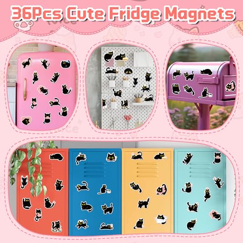 Set 36 Imán Decorativo Gato Negro Magnético miniatura 7