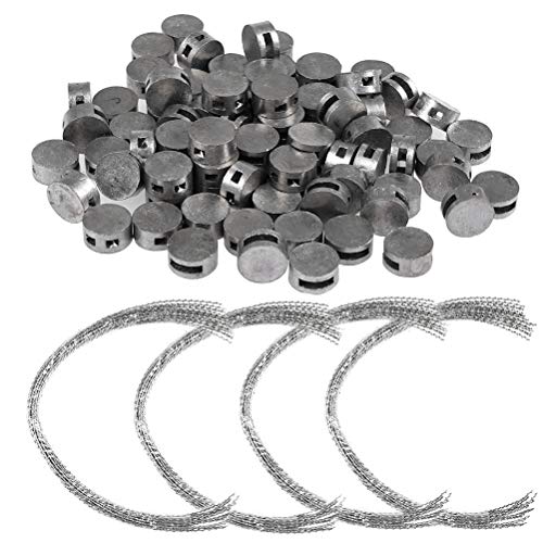 QLOUNI 80pcs Security Lead Seals (10mm) + 80pcs Seal Locking Wire (170mm), Suitable for Sealing Electricity Meters, Water Meters, Gas Meter etc.