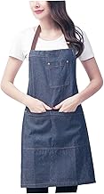 STOBAZA Avental Azul Avental Para Adultos Avental Jeans Ajustável Bib Avental Bolsos Avental Garçom Pescoço Avental Jeans Jean Babador De Cozinha Avental Jean Pendurado Avental Jean