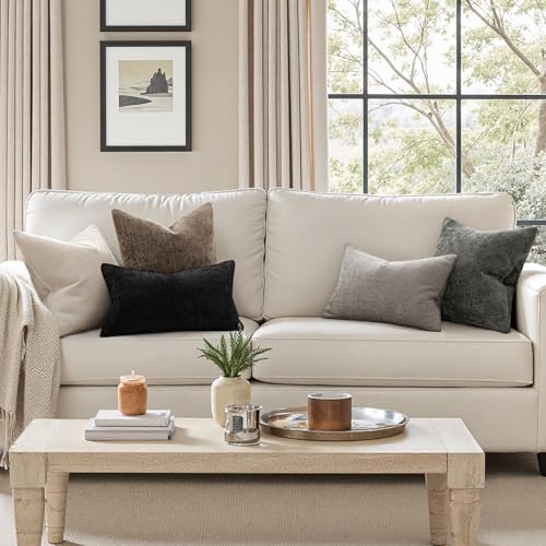 Image of MIULEE Pack of 2 Couch Throw Pillow Covers 24x24 Inch Neutral Brown Boho Accent Decorative Pillow Covers Soft Chenille Farmhouse Cushion Covers for Home Decor Bed Sofa Living Room