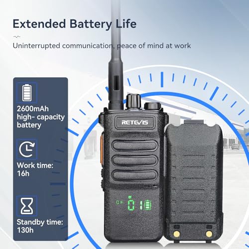 Image of Retevis RT86 2 Way Radio Long Range with 6 Way Charger for Warehouse,6Pack | High Power Strong Signal, Professional Walkie Talkies, ABS Heavy Duty, Rugged, Rechargeable,16h Long battery life,Hands-free