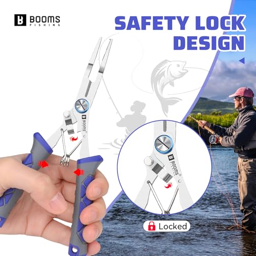 Booms Fishing Pliers Stainless Steel: 6.5" Split Ring Pliers - Braided Line Cutter & Scissors with Lanyard - Fish Hook Remover Tool for Saltwater and Freshwater - Fishing Tools for Angler, XW13 - image 6