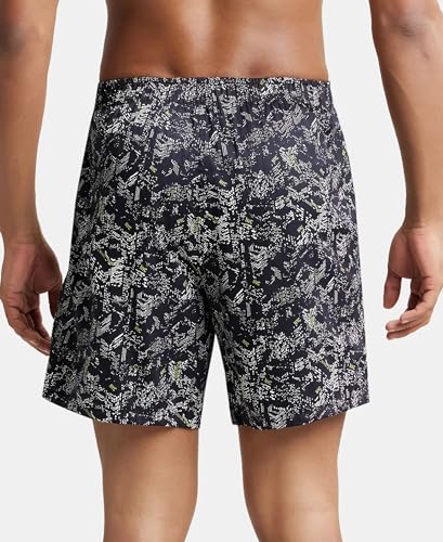 Image of Jockey NY07 Men's Super Combed Cotton Satin Weave Printed Boxer Shorts with Side Pocket