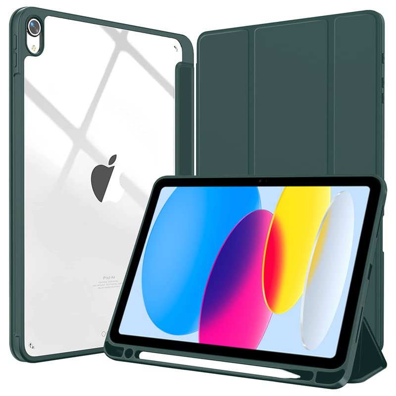 Robustrion Case for iPad 10th Generation Case Cover Hybrid Trifold Flip Stand Case Cover with Pencil Holder for iPad 10th Gen - Dark Green (B0BKPXKLQN) Amazon Price History, Amazon Price Tracker