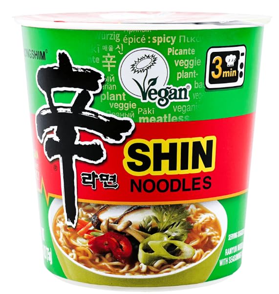 Miniatura 2 de VEGAN, VEGGIE - Taza de fideos ramen combinadafideos Ramen instantáneos coreanosK  Comida, sopa de fideos vegetarianos Shin Ramyun + sopa de fideos