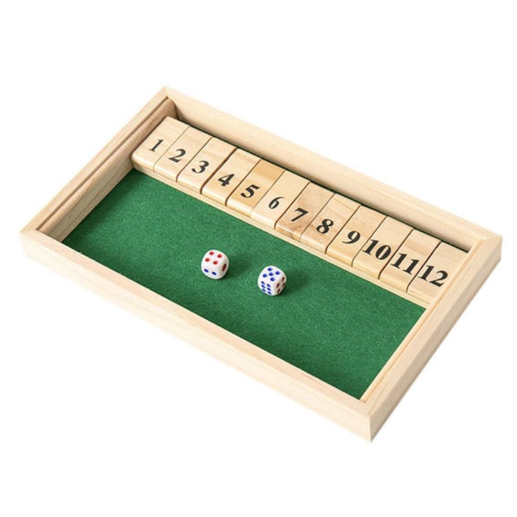 Flero Shut The Box - 1 Spieler - Würfelspiel - Taktik- und Rechenspiel (1-12) - Brettspiel, Lernspielzeug, Bildungsspiel für Kinder und Erwachsene