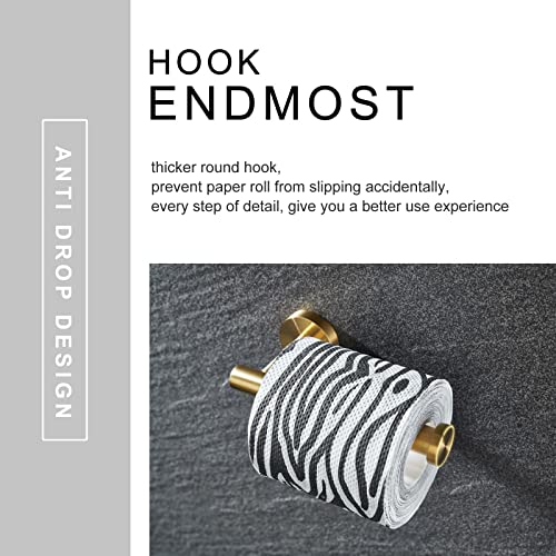 Toilet Paper Holder Brushed Gold, Aplusee Sus304 Stainless Steel Round Tp Hanger, Modern Bathroom Lavatory Tissue Roll Storage #TOP3