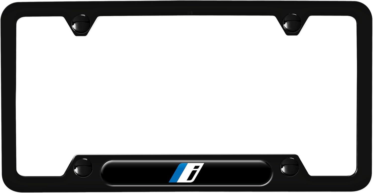 BMW 82115B52654 'I' License Plate Frame in Stainless Steel, Matte Black