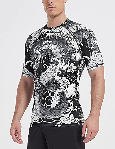 LAFROI Men's Long Sleeve UPF 50+ Baselayer Performance Compression Shirt Rash Guard-CLY08D3