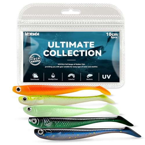 VEYCVLA 6 Stück Wobbler Angelköder Set für Zander,Hech,Wobbler Barsch & Zande Köder Teasers Raubfisch für Süßwasser oder Salzwasser, 13g I 11cm Angelzubehör Köder, Angeln Geschenke Männer