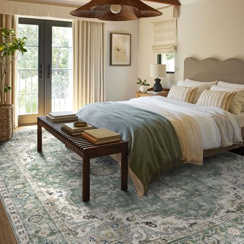 Tapete LUXRUG Lavable 8x10 Verde Boho Oriental miniatura 5