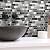 Main Street 8-Sheet of 8"x 8" Peel and Stick Kitchen Backsplash Tiles, Black and Silver Mosaic Design, Self Adhesive Wall Tiles, Renter Friendly, Water Resistant