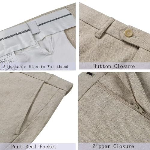 Men's Linen Suits 2 Piece Wedding Suit Vintage Summer Casual Tuxedo Suit Slim Fit Beach Groomsmen Blazer Jacket Pants Set4