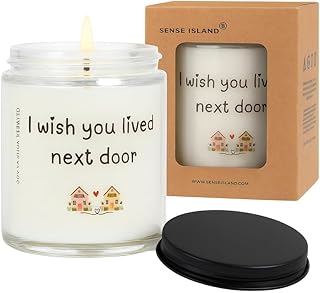 Gifts for Sister Candle I Wish You Lived Next Door – Vanilla Cashmere Scented – Hand-Poured Soy Candle– Best Friend Gift for Women, Birthday Gifts for Women