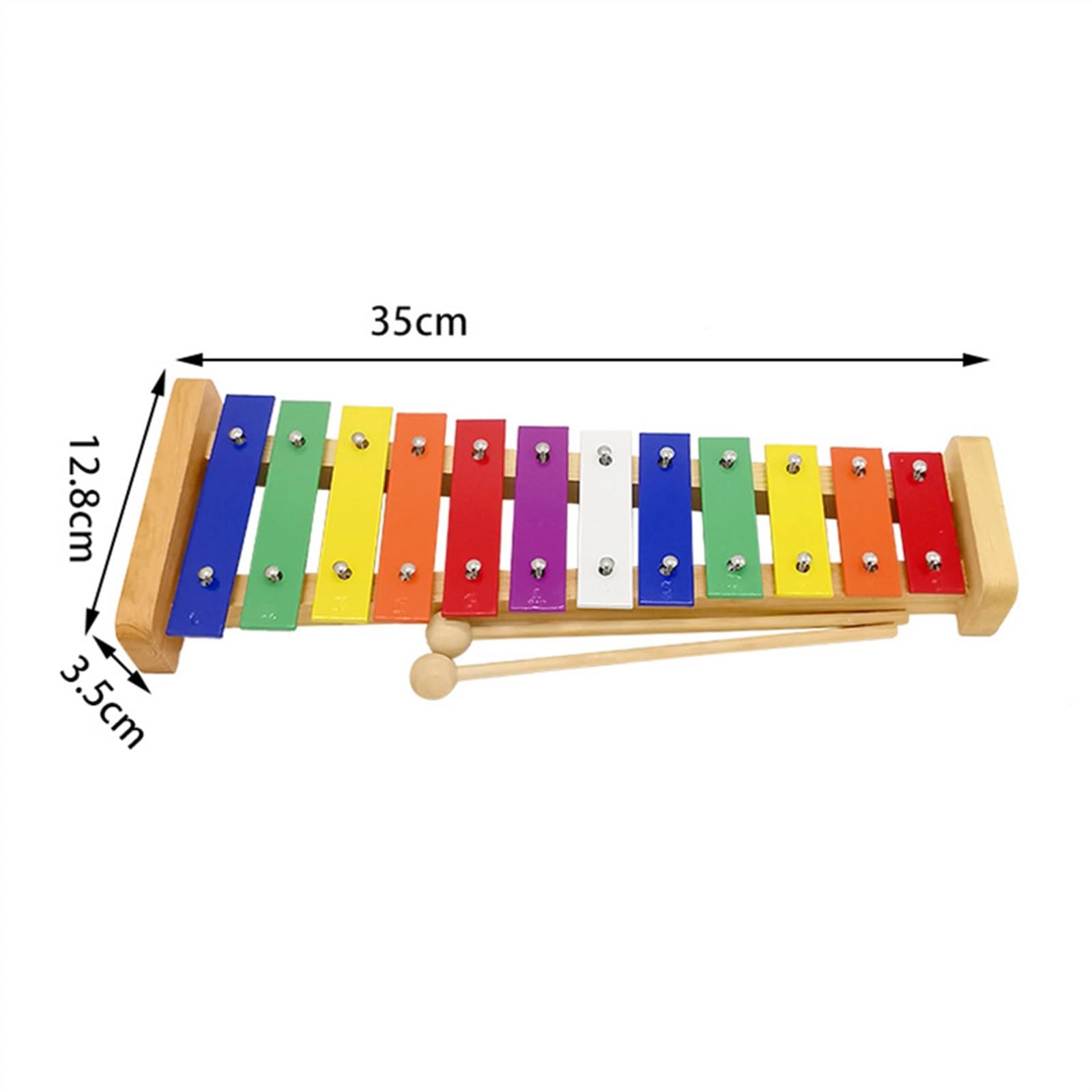 Strumento a percussione glockenspiel Piastra in alluminio a percussione con tavola armonica a colori a 12 toni Glockenspiel Strumento A Percussione