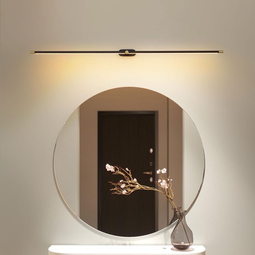 Lámpara LED Lineal para tocador, iluminación de baño, Moderna lámpara de Espejo de Tira Larga, Aplique de Pared para tocador, tocador, tocador, baño (Oscuro, 68 cm)