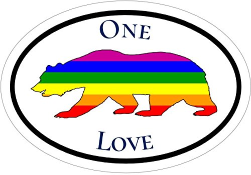 Gay Pride Decal - Rainbow Bear One Love Vinyl Sticker - Gay Pride ...
