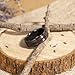 LerchPhi 8mm Black Mens Wedding Band KOA Wood Inlay Titanium Mens Ring Matte Finish Step Edge Ring For Him Size 11
